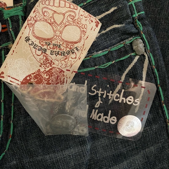 vintage dead stock skull flare jeans - Picture 5 of 6